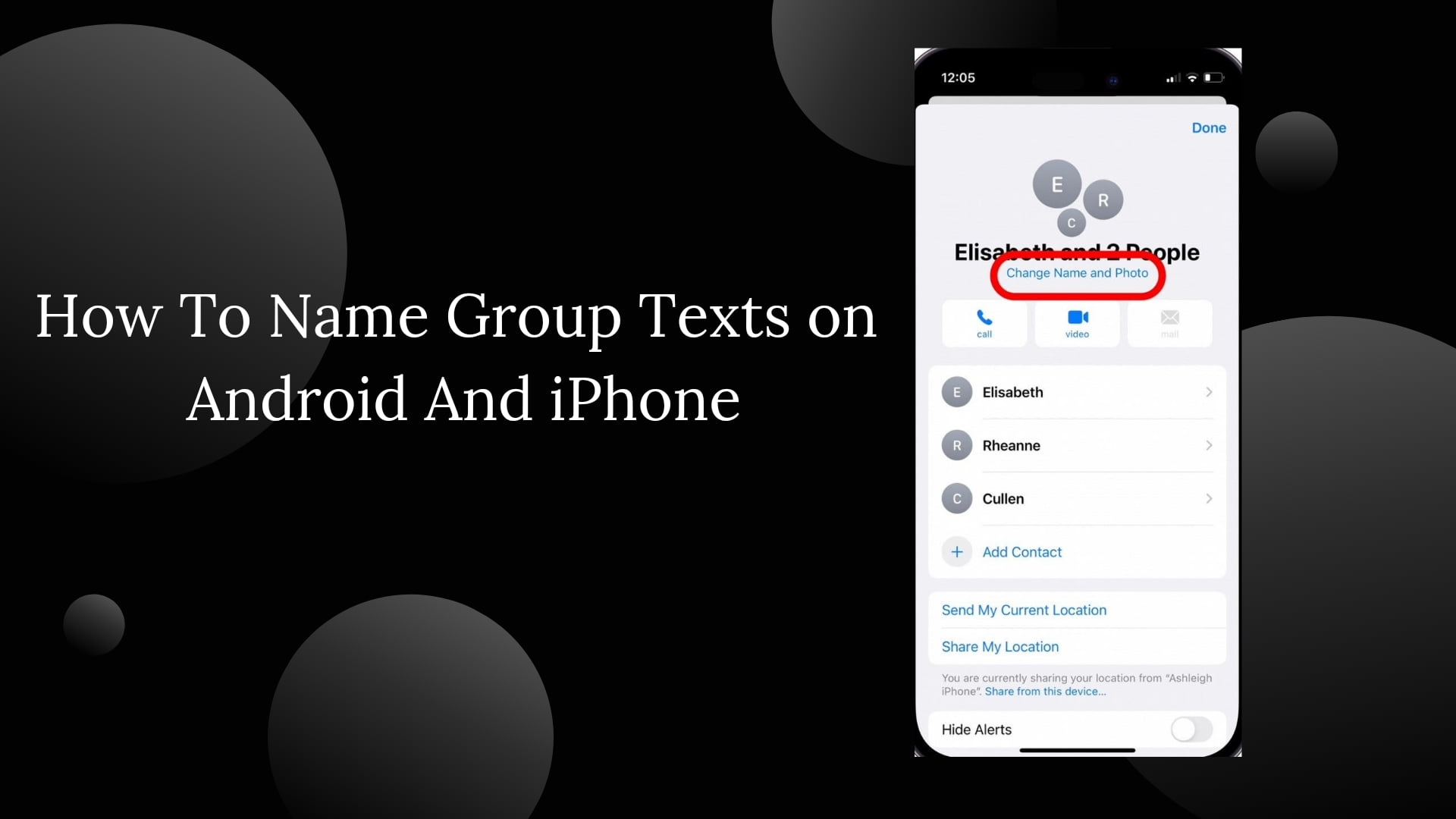 How to name group text on Android and iPhone