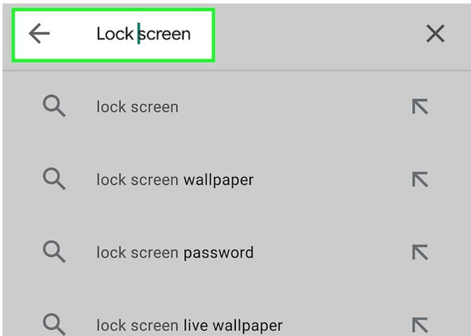 Search for lock screen on Play Store 