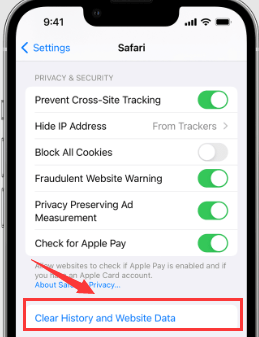 How to clear cache of Safari on iPhone 